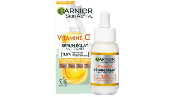 Soin Visage Enrichi En Vitamine C -GARNIER Skin Active – Sérum Éclat – Anti-Tâche Brunes