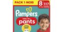 Pack 1 Mois / Pampers Baby-Dry Pants, Taille 8, 117 Couches-Culottes