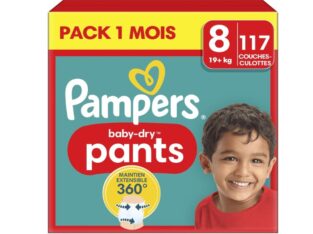 Pack 1 Mois / Pampers Baby-Dry Pants, Taille 8, 117 Couches-Culottes