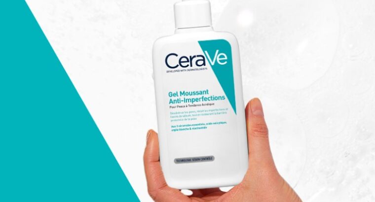 CeraVe Gel Moussant Anti- Imperfections Sans parfum , Type de peau Mixte, Sèche, Sensible,