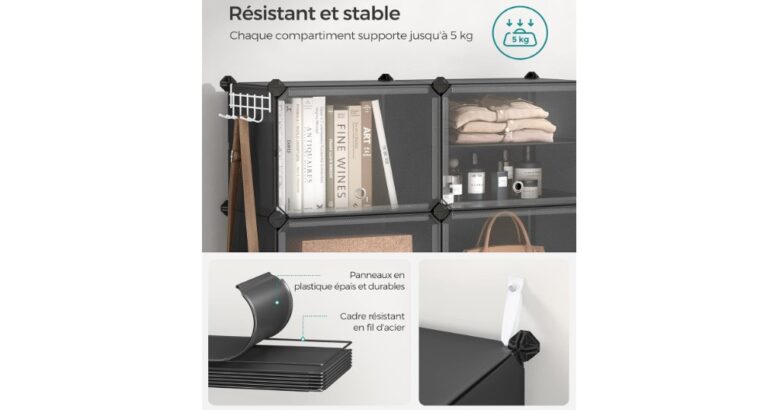 Étagère à Chaussures 6 Compartiments, Étagère de Rangement Modulable -SONGMICS –