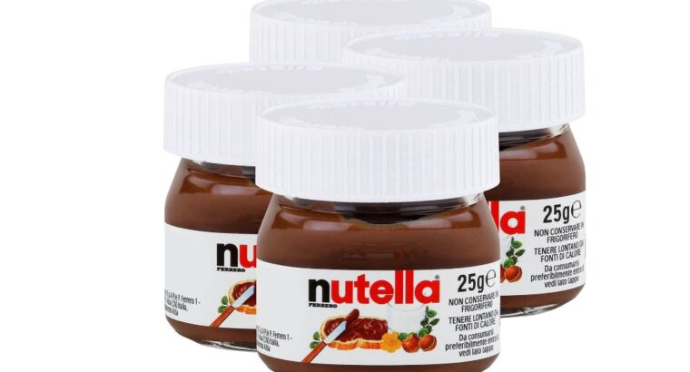 Lot de 4 petits pots à tartiner au chocolat 25 g -Ferrero Nutella-