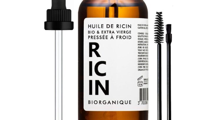 Huile fortifiante de Ricin 100% Bio , Soin pour Cheveux, Cils, Ongles, Peau.