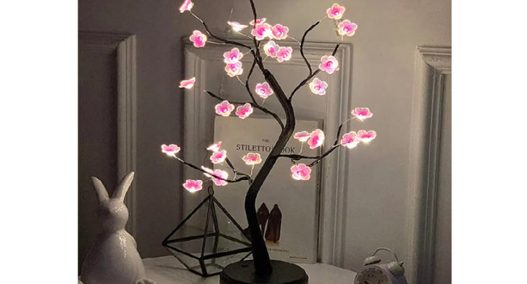 Veilleuse d’arbre de table à LED, USB, batterie, interrupteur tactile 62